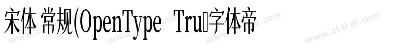宋体 常规(OpenType   Tru字体转换